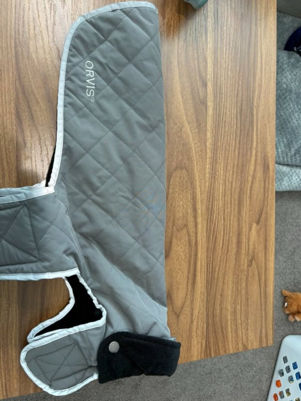 Orvis Quilted Fleece-Lined Winter Dog Jacket Coat - Grey / Black - Size M